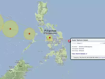 Haiyan hat derzeit Spitzenwinde von 378 km/h !!!  - Foto: Mister X