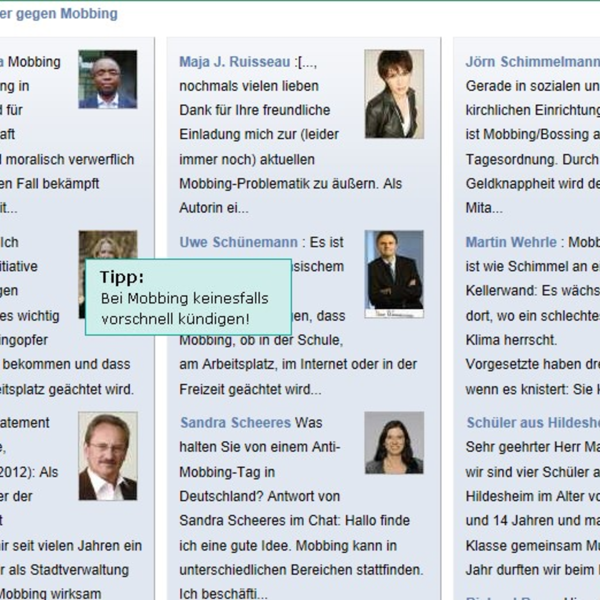 Die Bürgerinitiative „Pro Fairness gegen Mobbing