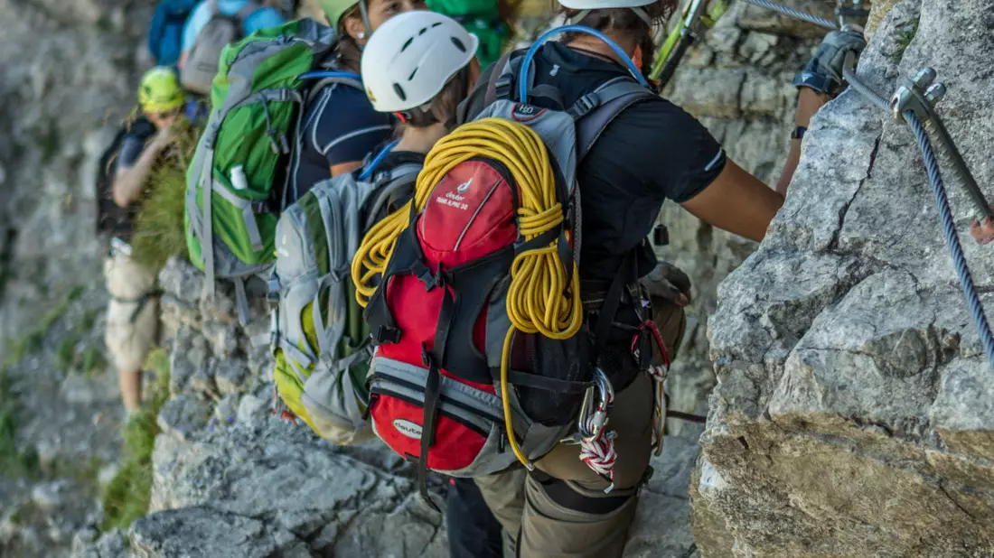 Der „Salewa-Klettersteig“ zählt zu den Highlights der Klettersteige in den Allgäuer Alpen. - Bild: Bad Hindelang Tourismus/Wolfgang B. Kleiner