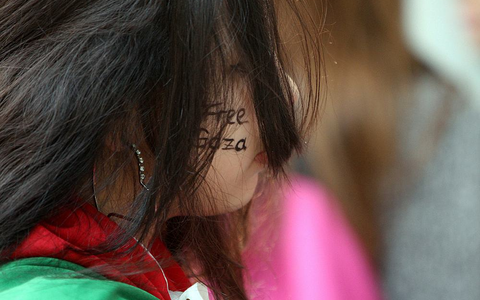 Mädchen mit dem Schriftzug Free Gaza (Archiv) - Foto: über dts Nachrichtenagentur