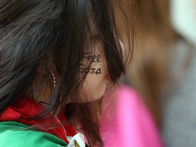 Mädchen mit dem Schriftzug Free Gaza (Archiv) - Foto: über dts Nachrichtenagentur