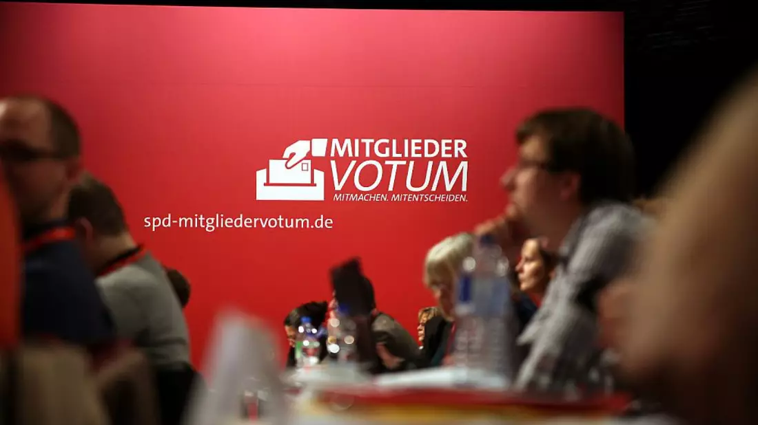 Werbung für SPD-Mitgliederentscheid auf SPD-Parteitag (Archiv) - Bild: über dts Nachrichtenagentur