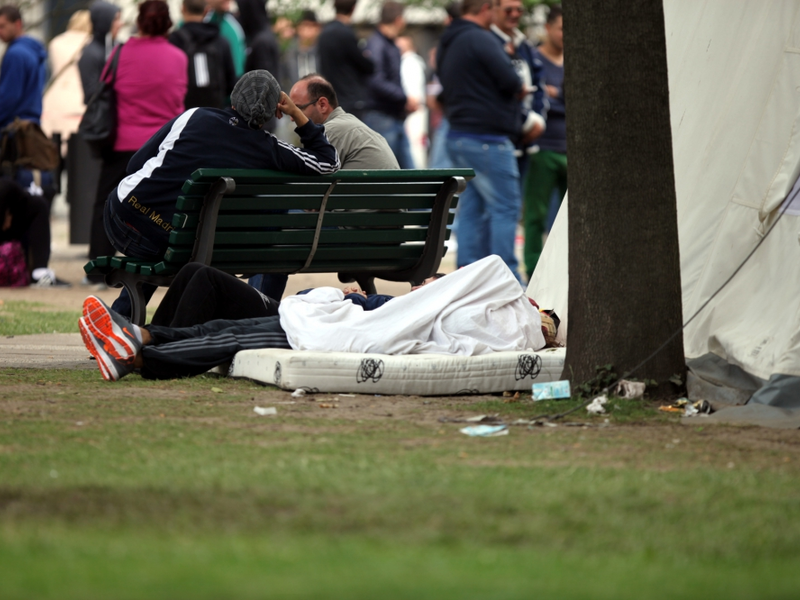 FlÃ¼chtlinge an einer Aufnahmestelle - Foto: über dts Nachrichtenagentur