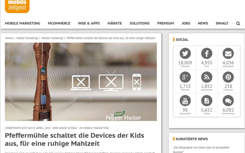  - Foto: Screenshot: mobile-zeitgeist.com Artikel über den Pepper Hacker