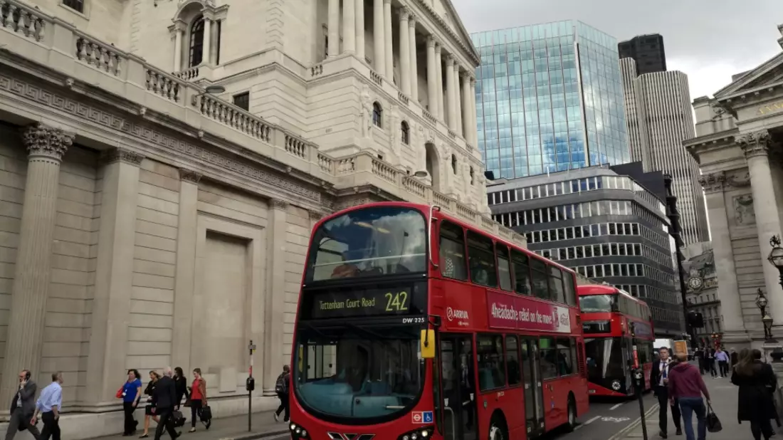 Bank of England im Finanzviertel von London - Bild: über dts Nachrichtenagentur