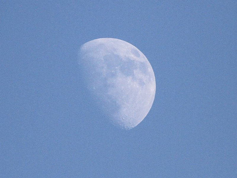Mond (Archiv) - Foto: Mond bei Tageslicht, blauer Himmel, über dts Nachrichtenagentur