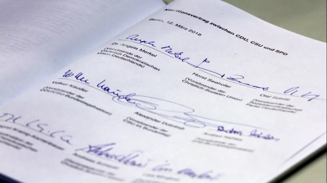 Unterschriften unter Koalitionsvertrag 2018-2021 - Bild: über dts Nachrichtenagentur