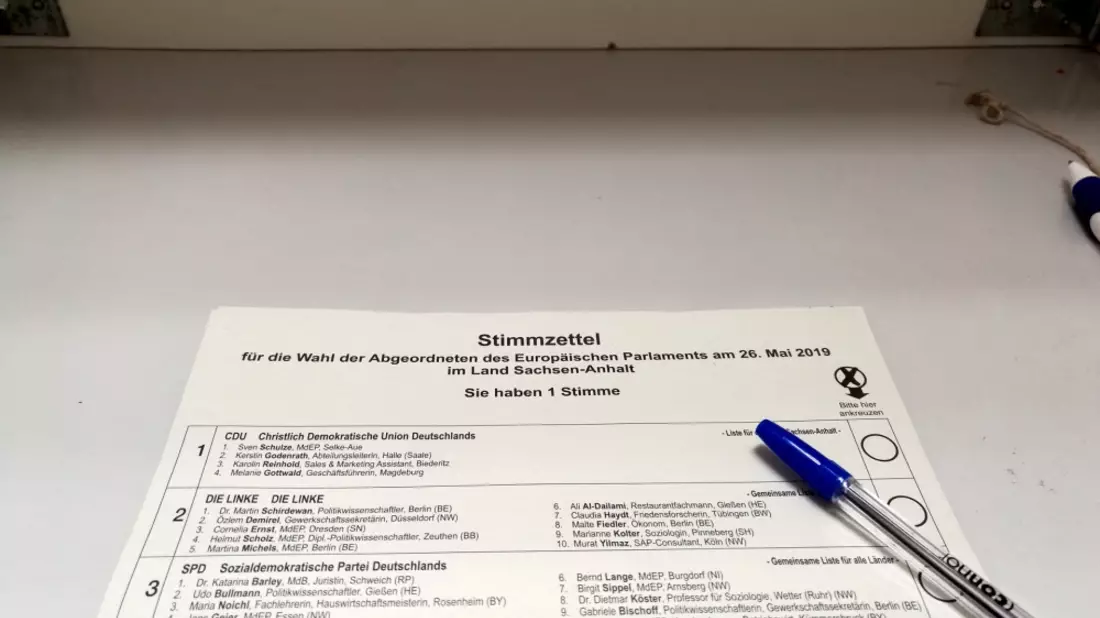Stimmzettel zur Europawahl am 26.05.2019 - Bild: über dts Nachrichtenagentur