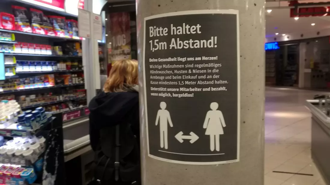 Abstandregel im Supermarkt - Bild: über dts Nachrichtenagentur
