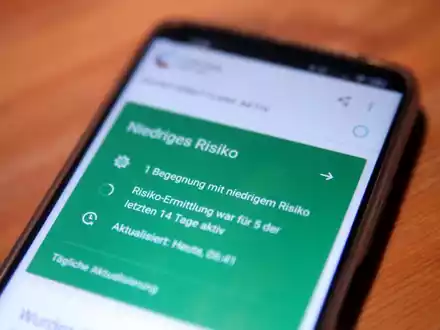 Corona-Warn-App mit Risikobegegnung - Foto: ?ber dts Nachrichtenagentur