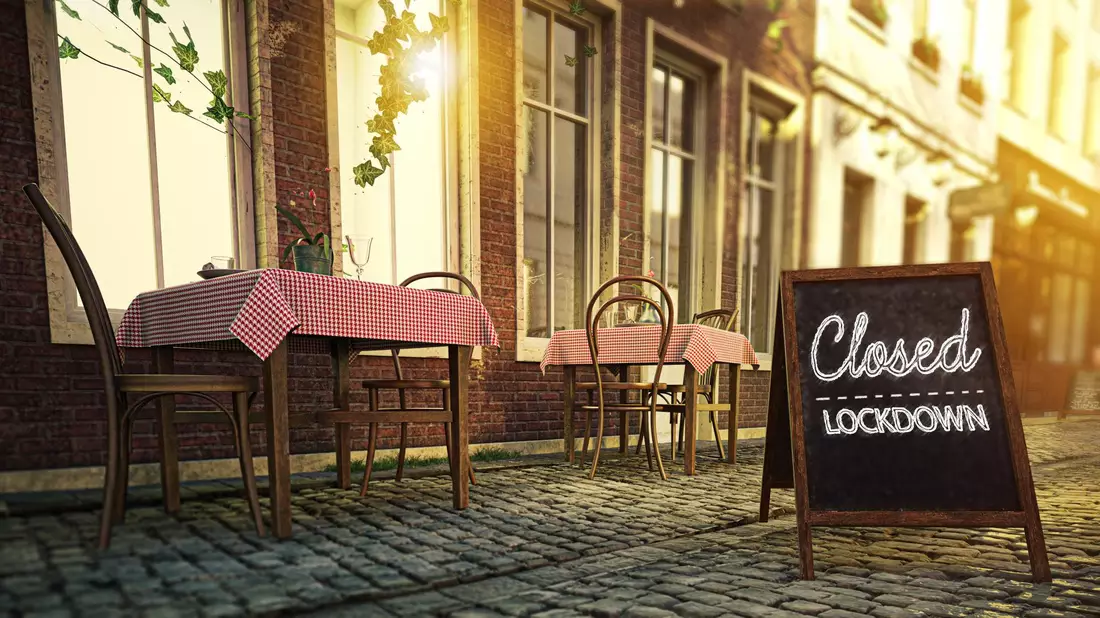 Die Gastronomie muss während des Lockdowns schließen - Bild: https://stock.adobe.com/de/images/restaurant-gastronomie-wegen-lockdown-geschlossen/390356137