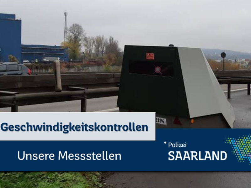 POL-SL: Geschwindigkeitskontrollen im Saarland / Ankündigung der Kontrollörtlichkeiten und -zeiten - 30. KW 2025 - Foto: presseportal.de