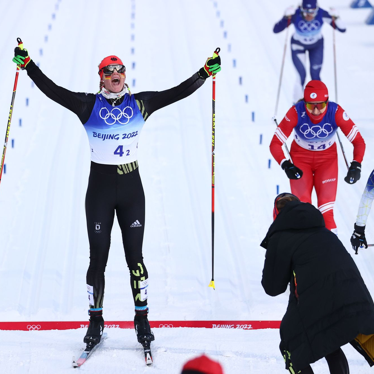 Victoria Carl lief in Lahti auf den zweiten Platz. - Foto: Daniel Karmann/dpa