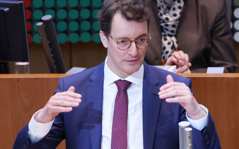 «Schwarz-Grün hat viel Potenzial»: Nordrhein-Westfalens Ministerpräsident Hendrik Wüst. - Foto: Oliver Berg/dpa