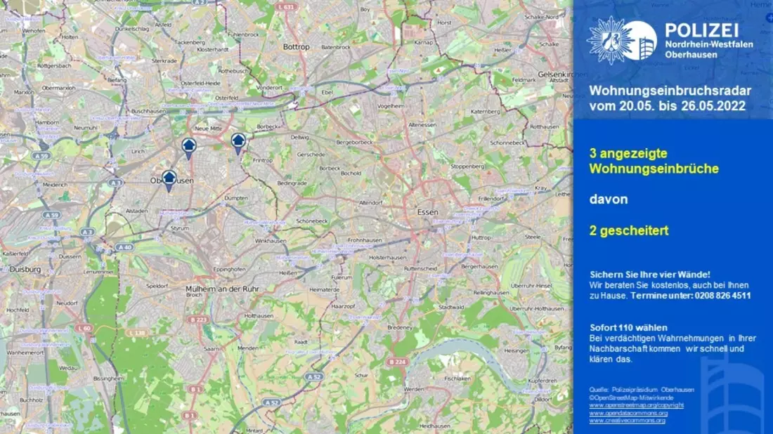 POL-OB: Wohnungseinbruchsradar in Oberhausen - Bild: presseportal.de