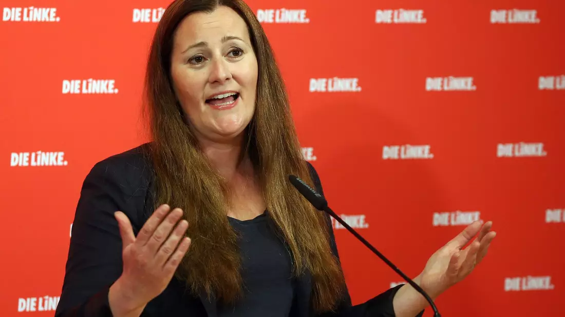 Janine Wissler ist Co-Vorsitzende der Linken. - Bild: Wolfgang Kumm/dpa