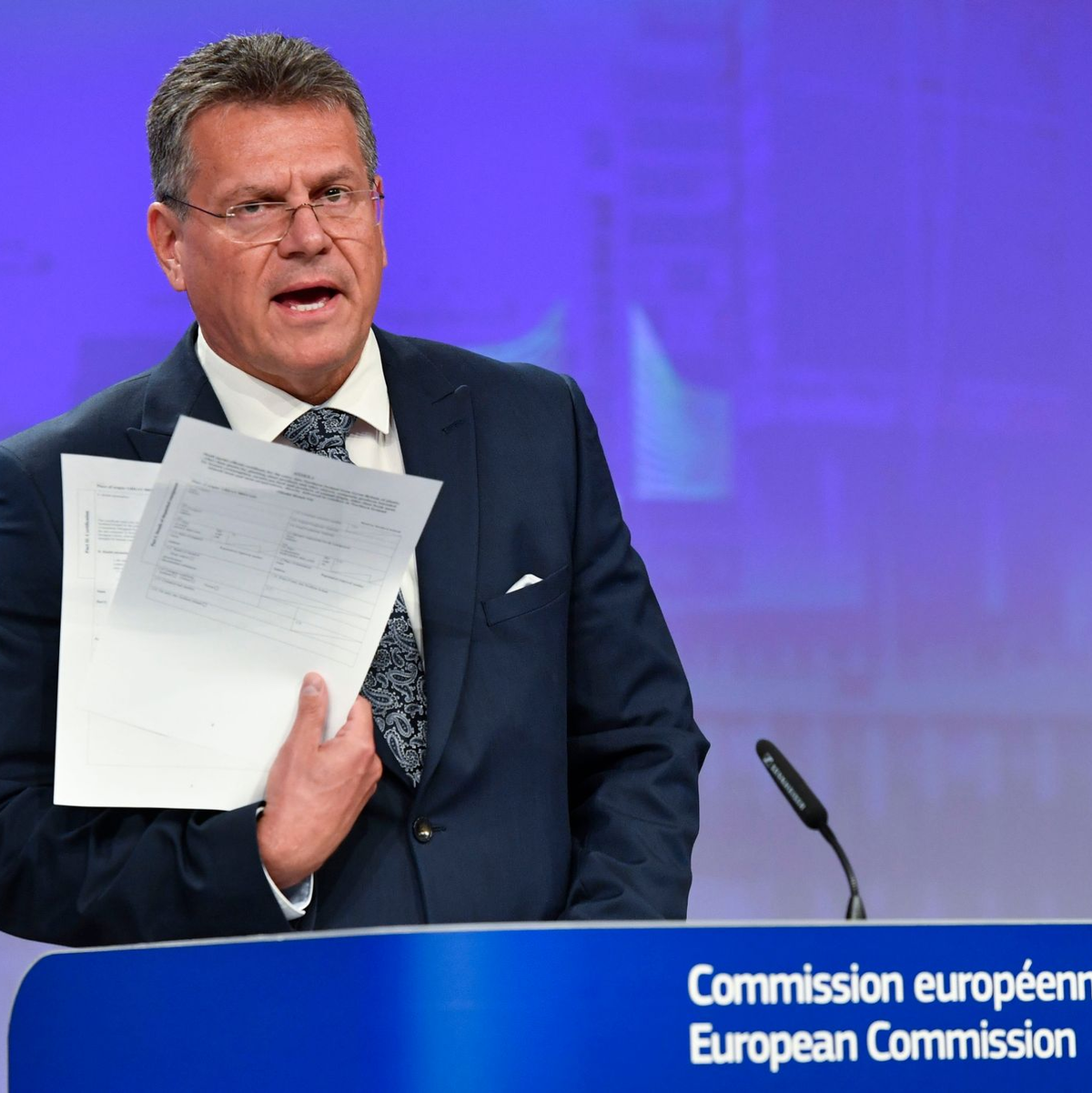 Will vorerst an Plan A festhalten und weiter mit den USA reden: EU-Kommissar Maros Sefcovic. (Archivbild) - Foto: Geert Vanden Wijngaert/AP/dpa