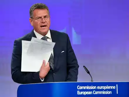 Der Slowake Maros Sefcovic hat den Posten als Klimakommissar im August vom Niederländer Frans Timmermans übernommen. - Foto: Geert Vanden Wijngaert/AP/dpa