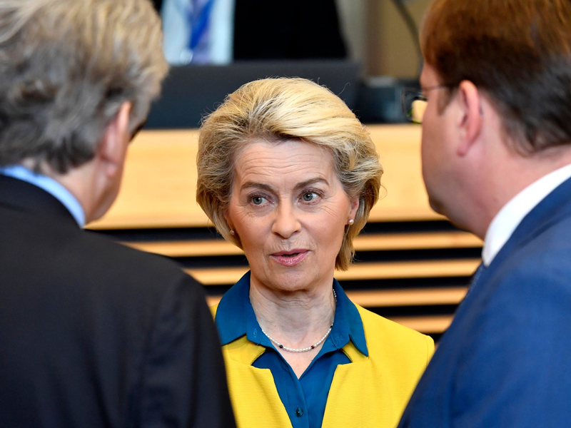 Die Spitzenkandidatin für die Europäische Kommission und derzeitige Präsidentin der Europäischen Kommission, Ursula von der Leyen. - Foto: Geert Vanden Wijngaert/AP/dpa