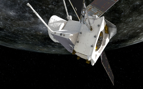 Eine künstlerische Darstellung des Vorbeiflugs von «BepiColombo» am Merkur. - Foto: ESA/ATG medialab/dpa Eine künstlerische Darstellung des Vorbeiflugs von «BepiColombo» am Merkur. - Foto: ESA/ATG medialab/dpa
