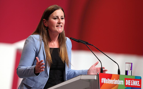 Janine Wissler auf Erfurter Parteitag 2022 - Foto: ?ber dts Nachrichtenagentur