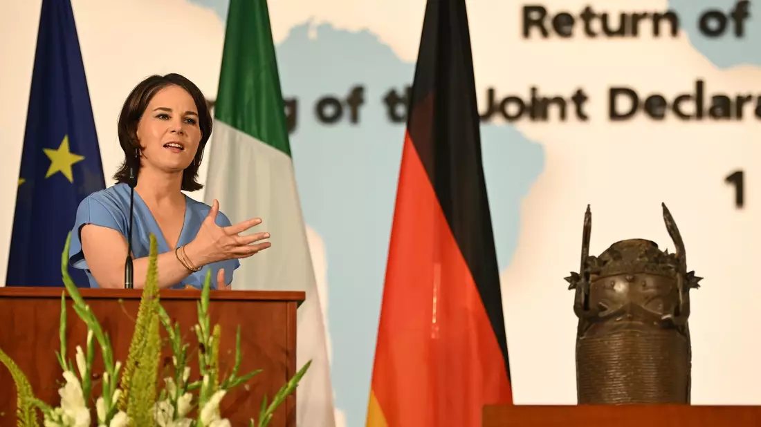 Bundesaußenministerin Annalena Baerbock beim Treffen der G7-Außenminister in Capri. - Bild: Britta Pedersen/dpa