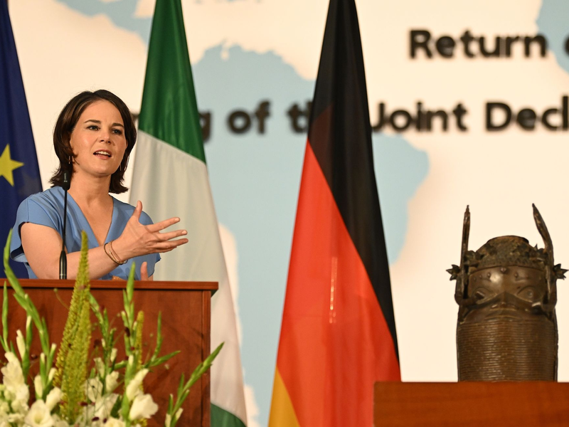 Bundesaußenministerin Annalena Baerbock beim Treffen der G7-Außenminister in Capri. - Foto: Britta Pedersen/dpa