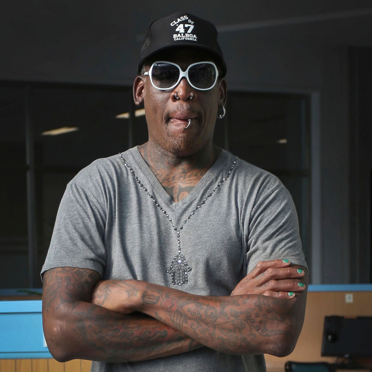 Dennnis Rodman kommt bei seiner Tochter nicht gut weg. - Foto: Kim Kwang Hyon/AP/dpa