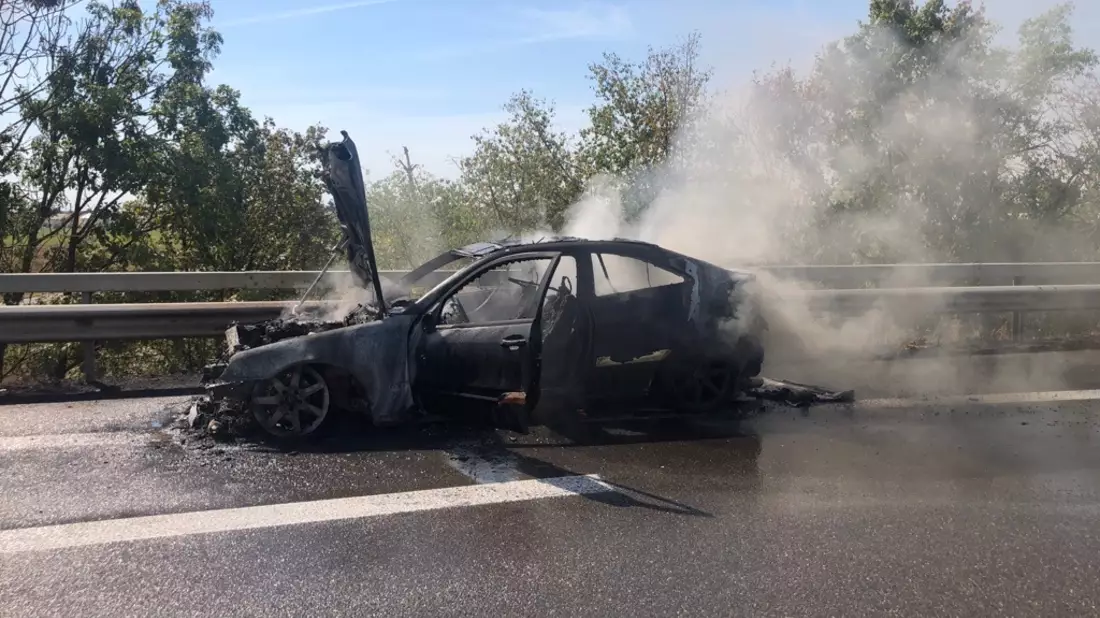 POL-PDLD: Pkw-Brand auf der K23 von der B38 in Richtung Deutschhof - Bild: presseportal.de