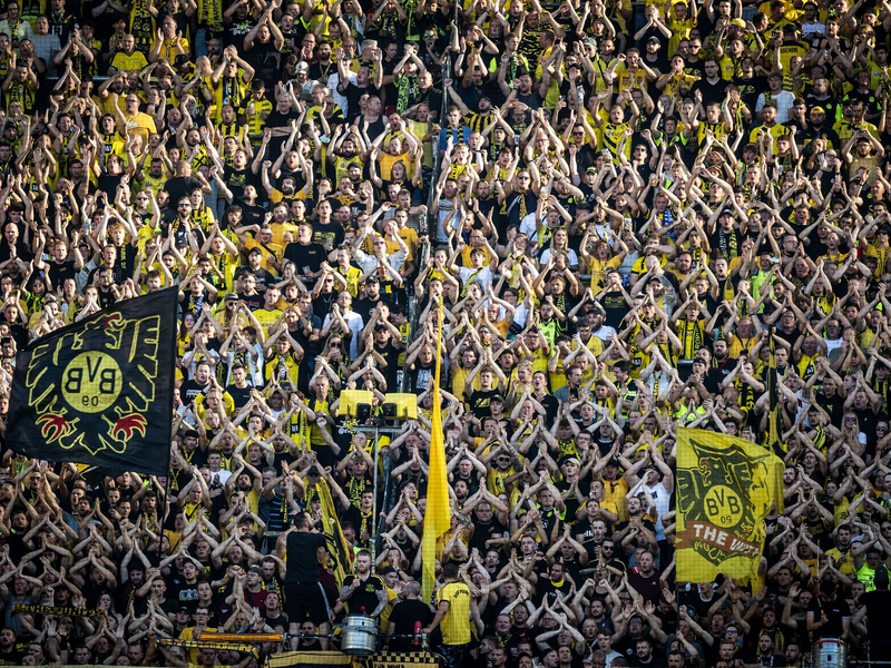 Dortmunds Fans demonstrieren gegen Investoren in der DFL. - Foto: Bernd Thissen/dpa