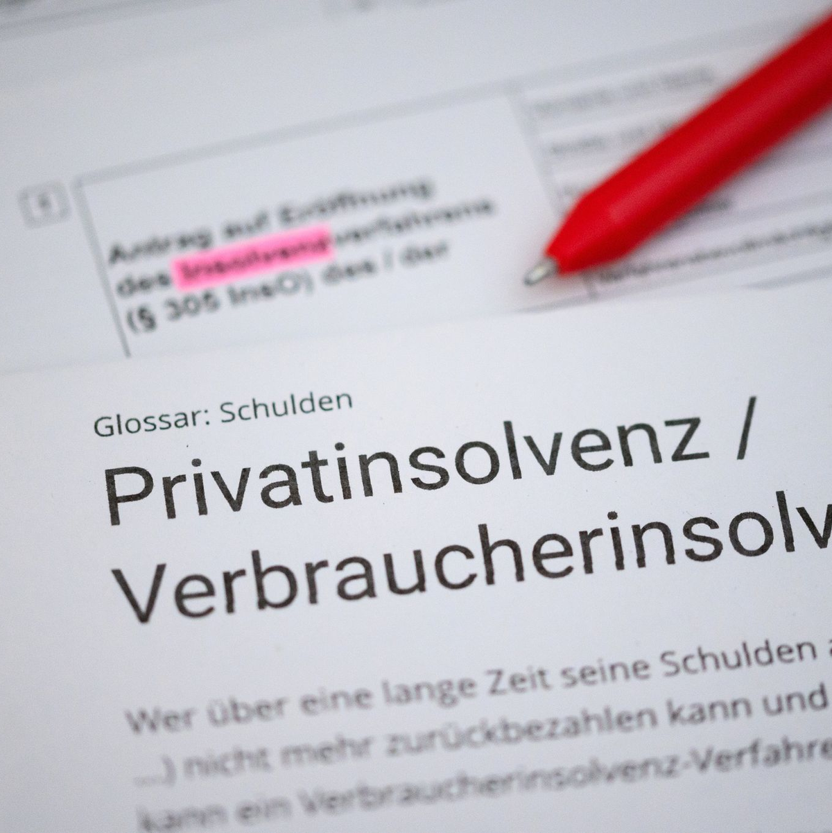 Auch bei den Verbraucherinsolvenzen sind die Zahlen deutlich gestiegen. (Symbolbild) - Foto: Jonas Walzberg/dpa