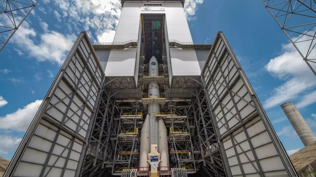 Die Startrampe der Ariane 6 - der Erstflug wurde mehrfach verschoben. - Bild: Manuel Pedoussaut/ESA/dpa