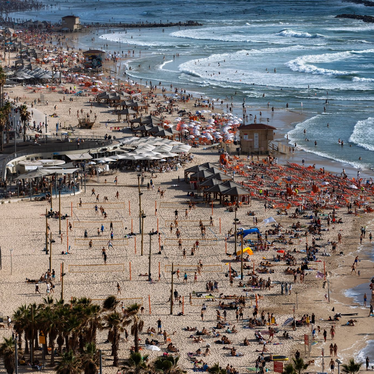 Israelische Sicherheitskräfte sind am Ort des mutmaßlichen Anschlags in Tel Aviv im Einsatz. - Foto: Oded Balilty/AP/dpa
