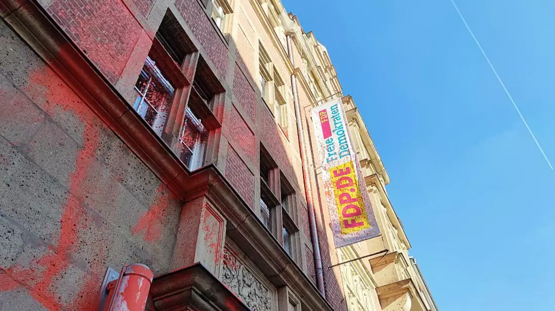 FDP-Zentrale nach der Farbattacke durch Letzte Generation - Bild: ?ber dts Nachrichtenagentur