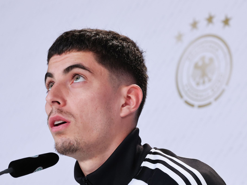 Kai Havertz durfte erneut als linker Verteidiger starten. - Foto: Christian Charisius/dpa