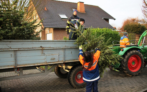 FW Gangelt: Abholung der Weihnachtsbäume durch die Jugendfeuerwehr - Foto: presseportal.de