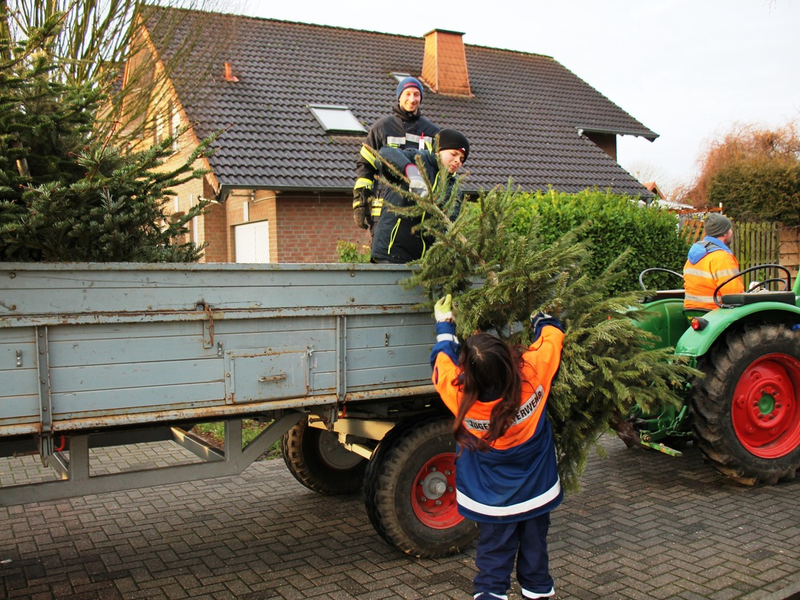 FW Gangelt: Abholung der Weihnachtsbäume durch die Jugendfeuerwehr - Foto: presseportal.de