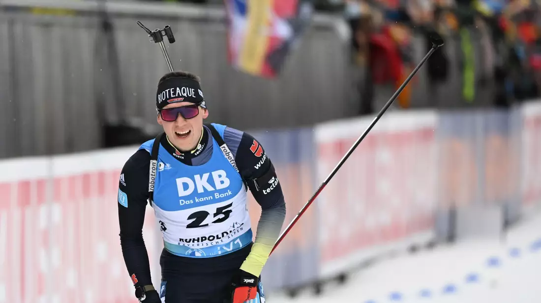 Auf Rang sechs bester Deutscher beim Sprint in Ruhpolding: Justus Strelow. - Bild: Sven Hoppe/dpa