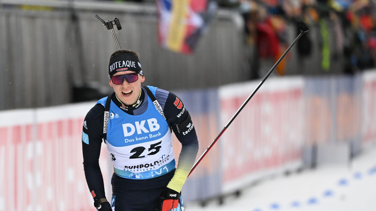 Justus Strelow kam beim Massenstart in Antholz als Neunter ins Ziel. - Foto: Sven Hoppe/dpa