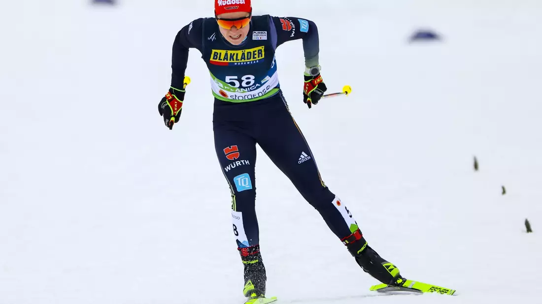Katharina Hennig lief in Val di Fiemme als Dritte ins Ziel. - Bild: Daniel Karmann/dpa
