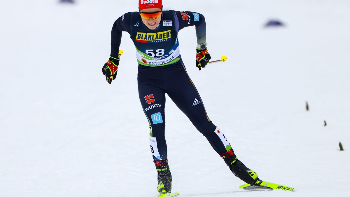 Katharina Hennig lief in Val di Fiemme als Dritte ins Ziel. - Foto: Daniel Karmann/dpa