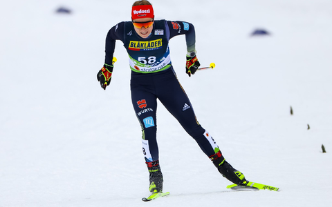 Katharina Hennig lief in Val di Fiemme als Dritte ins Ziel. - Foto: Daniel Karmann/dpa