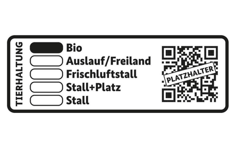 Bundesagrarminister Cem Özdemir (Grüne) führt per Gesetz eine neue Tierhaltungskennzeichnung ein - hier die Musterabbildung. - Foto: Bundesministerium für Ernährung und Landwirtschaft (BMEL) /dpa