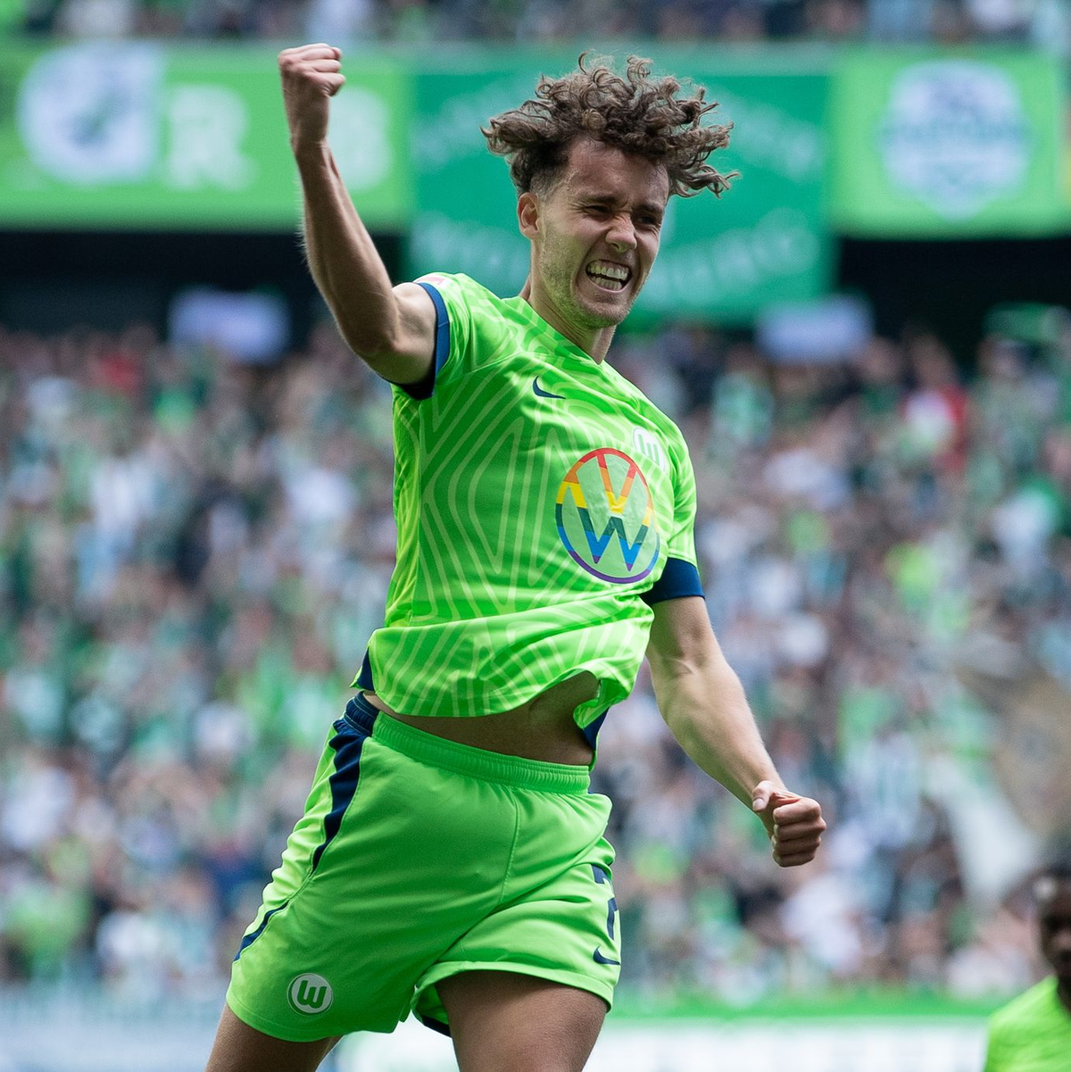 Jonas Wind markierte Wolfsburgs 1:0 gegen Frankfurt. - Foto: Swen Pförtner/dpa