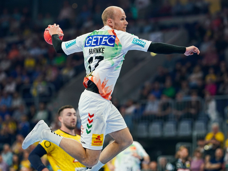 Albin Lagergren war gegen Kolstad bester Magdeburger Torschütze - Foto: Uwe Anspach/dpa