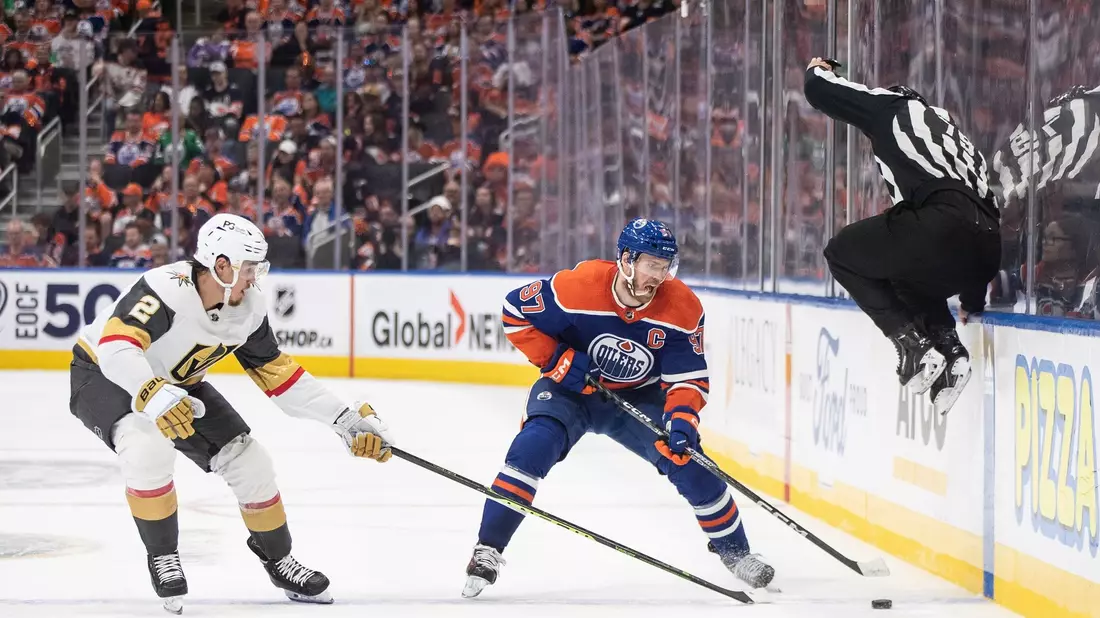 Blieb zum erst zweiten Mal in den Playoffs dieser Saison ohne Torbeteiligung: Leon Draisaitl (l). - Bild: Jason Franson/The Canadian Press via AP/dpa