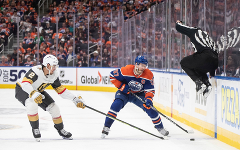 Blieb zum erst zweiten Mal in den Playoffs dieser Saison ohne Torbeteiligung: Leon Draisaitl (l). - Foto: Jason Franson/The Canadian Press via AP/dpa