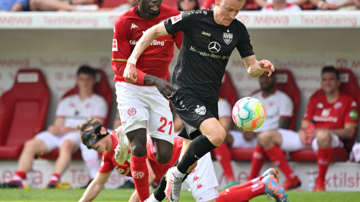 Stuttgarts Chris Führich (r) im Zweikampf gegen den Mainzer Danny da Costa. - Foto: Torsten Silz/dpa