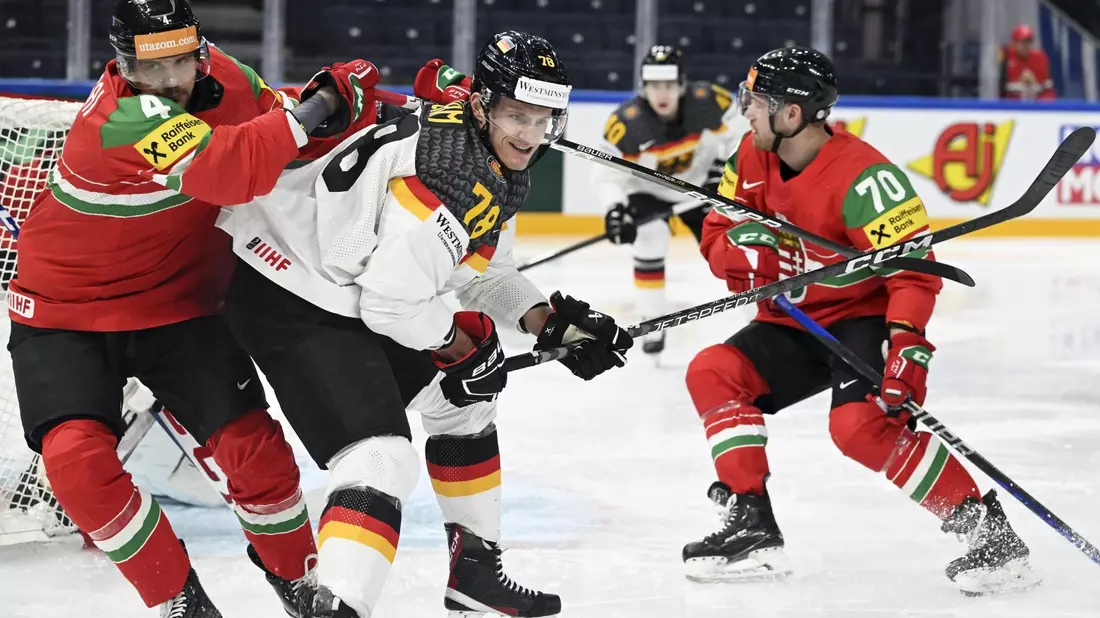 Nico Sturm im Spiel gegen die Ungarn. - Bild: Vesa Moilanen/Lehtikuva/dpa