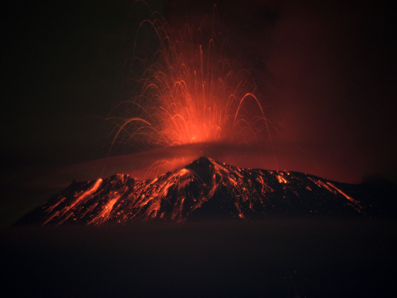 Blick auf den Vulkan Popocatepetl am 20. Mai 2023. - Foto: Osvaldo Cantero/XinHua/dpa
